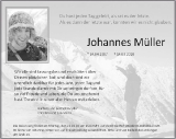 Todesanzeige Johannes Müller